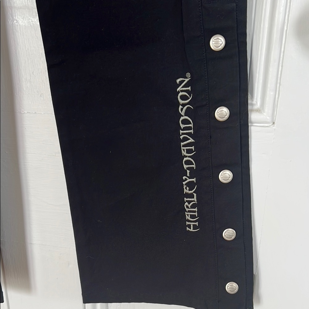 Harley-Davidson Black and Silver Straight Leg Pants - Picture 3 of 6